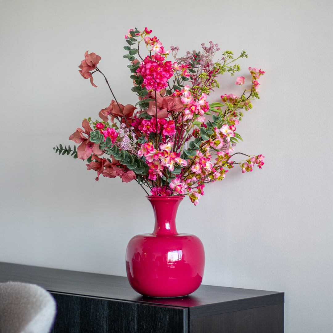 Boeket Maeve | roze zijden boeket