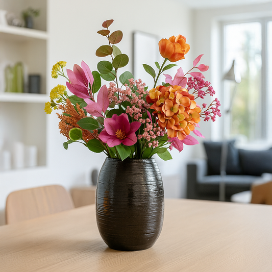 Zijden bloemen boeket kleurrijk