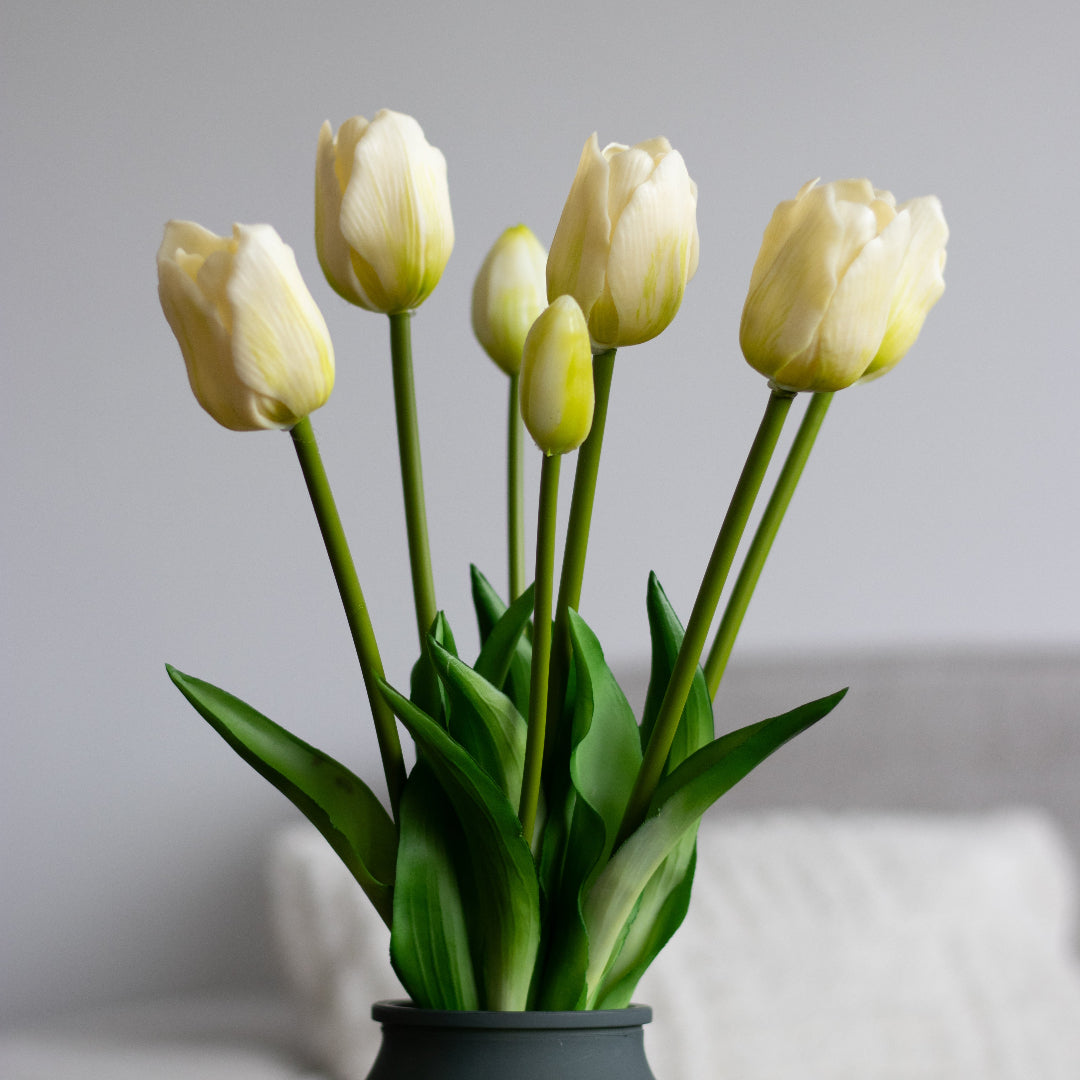 Kunst Tulpen Wit - 7 stuks - Woba Home