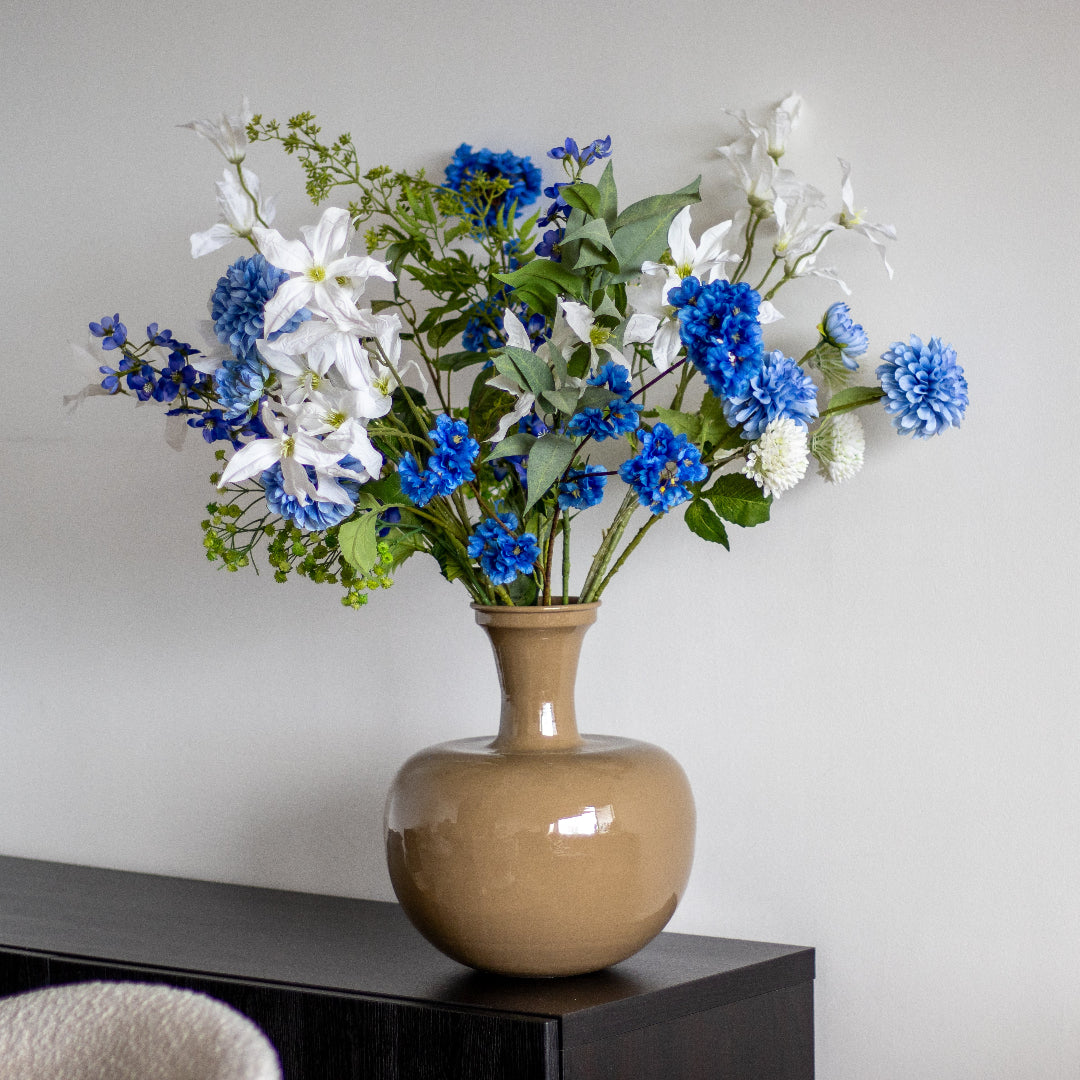 Royaal Blue | Zijden boeket exclusief vaas