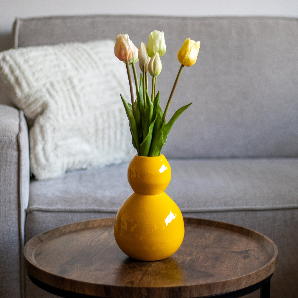 Tulpen met vaas | Geel