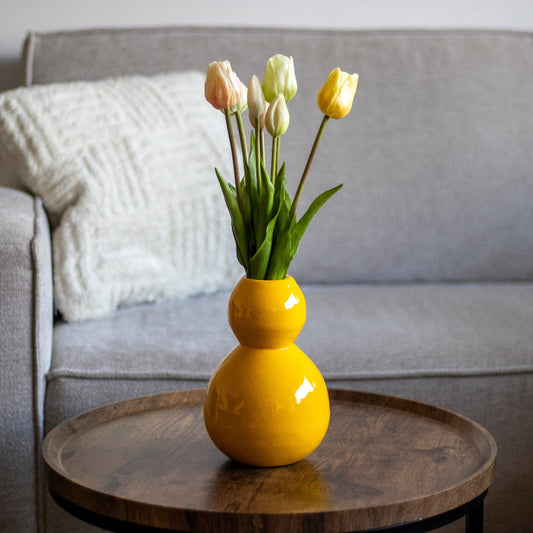 Tulpen met vaas | Geel