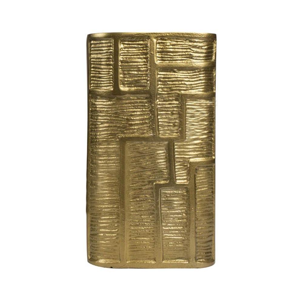 Platte luxe gouden vaas - Woba Home