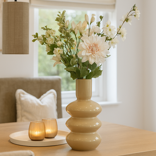 Wit zijden boeket bloemen