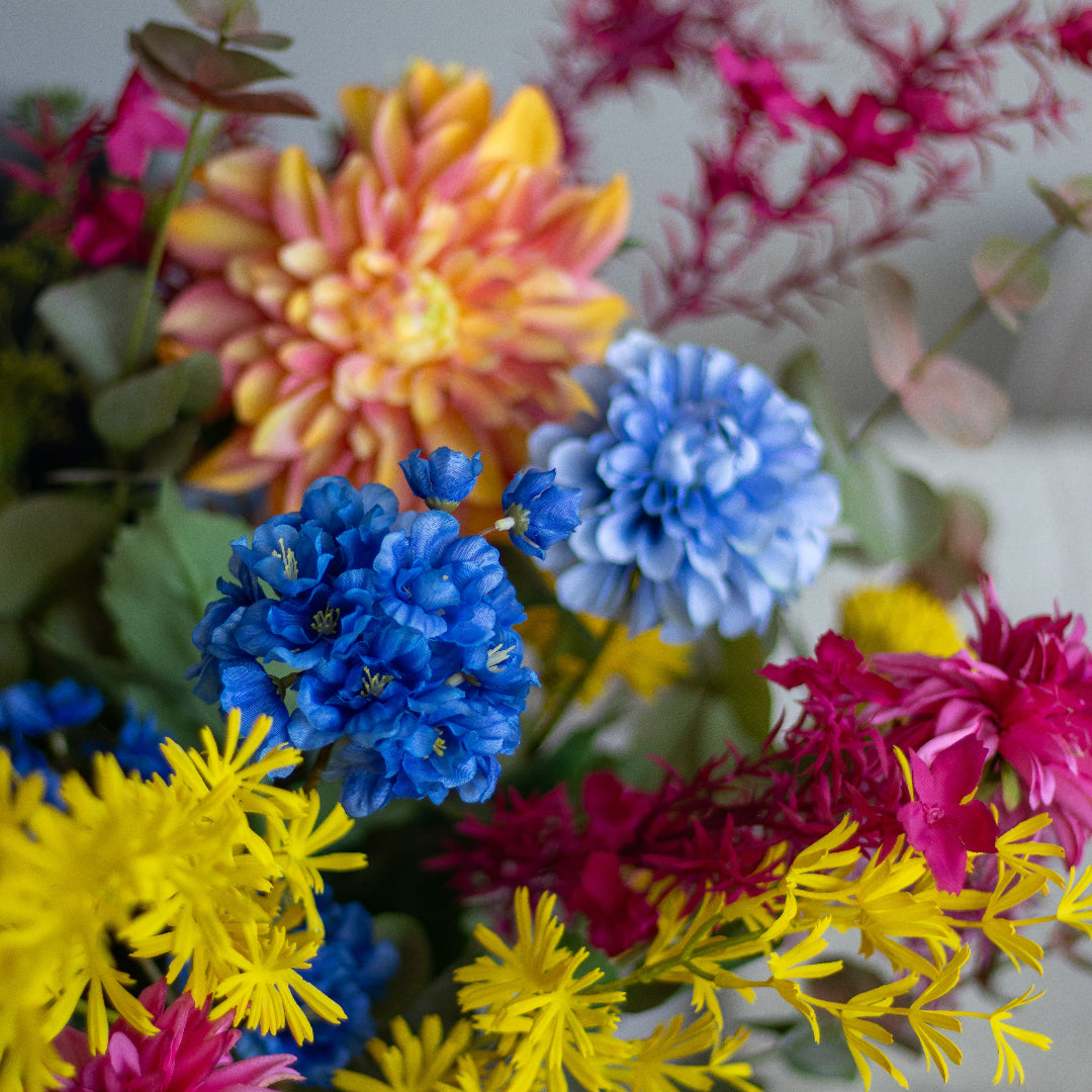 Zijden bloemen met vaas | Confetti Blossoms - Woba Home