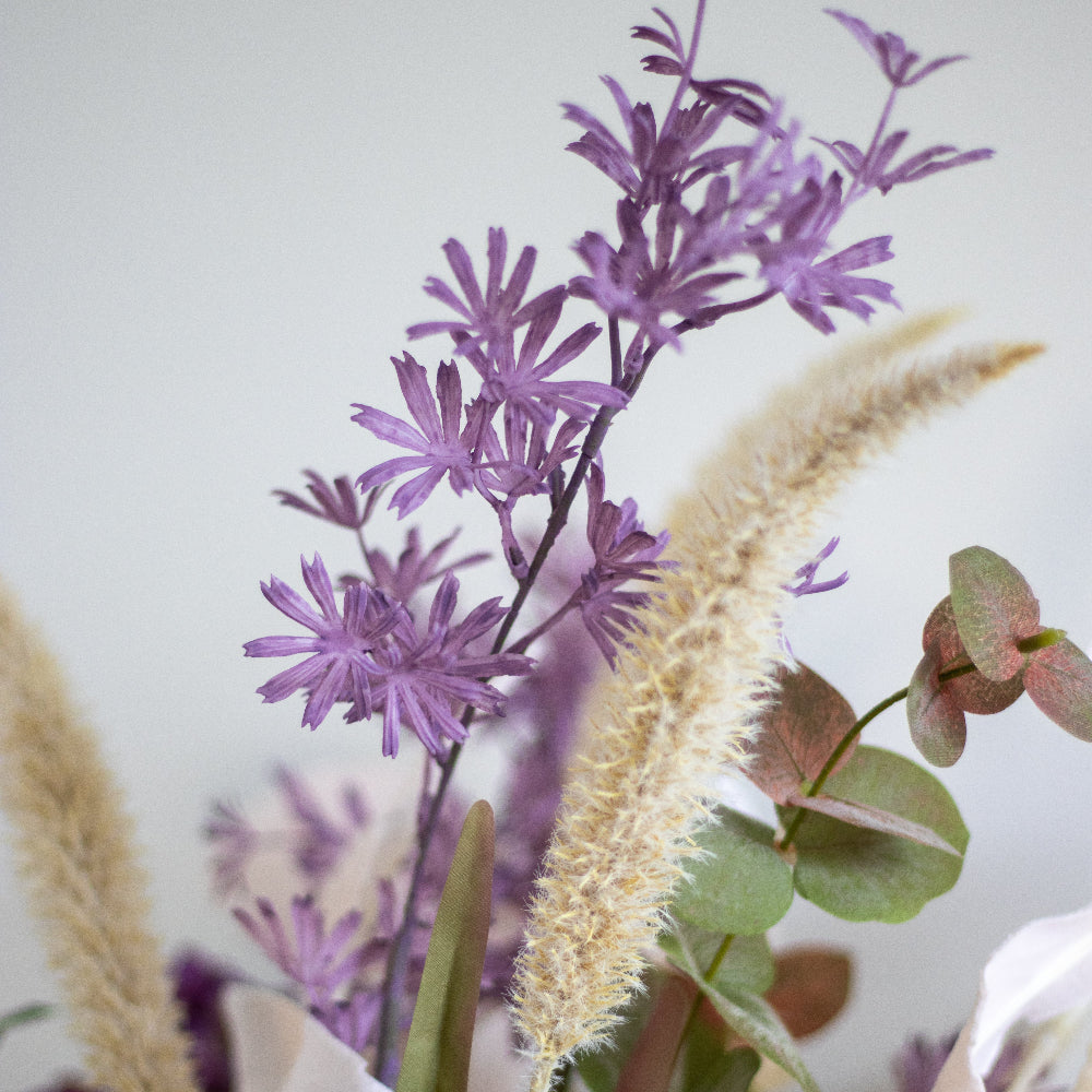 Zijden bloemen met vaas | Purple Rain Luxe