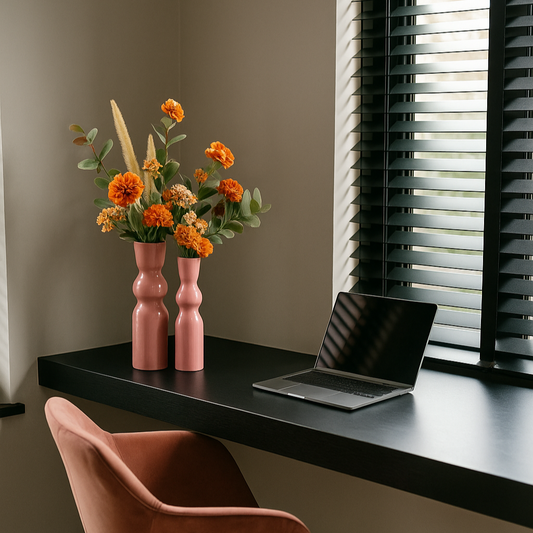 Zijden boeket met vaas