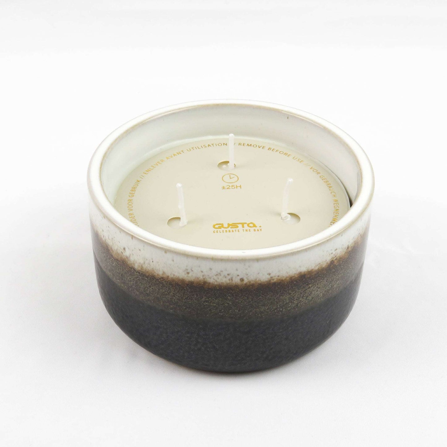 Gusta keramische kaars grijs - Woba Home