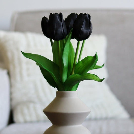 Kunst Tulpen Zwart - 5 stuks - Woba Home