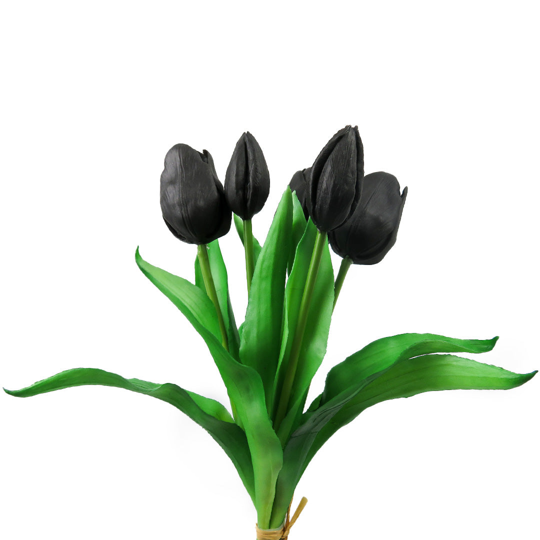 Kunst Tulpen Zwart - 5 stuks - Woba Home