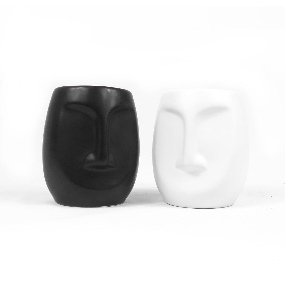 Geurkaars gezicht zwart of wit - Woba Home