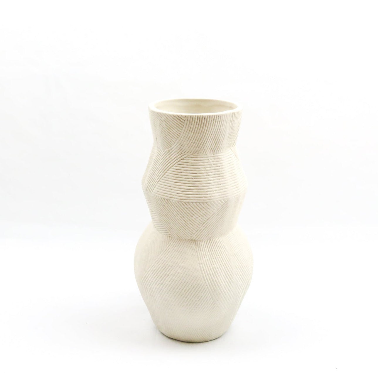 Vaas wit lijnen hoog - Woba Home