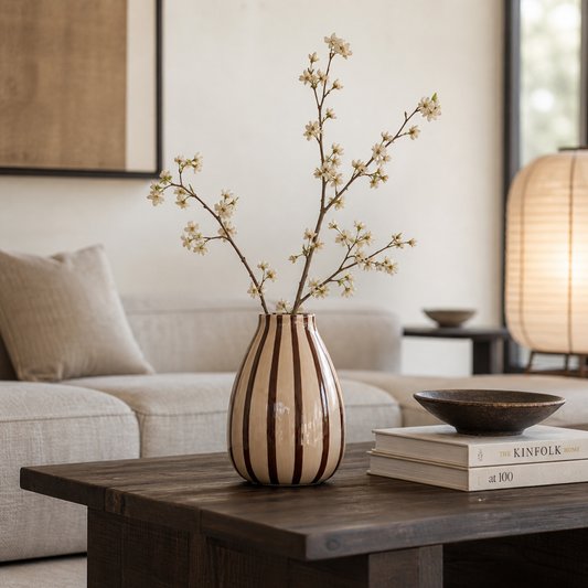 Vase Stripe Brown