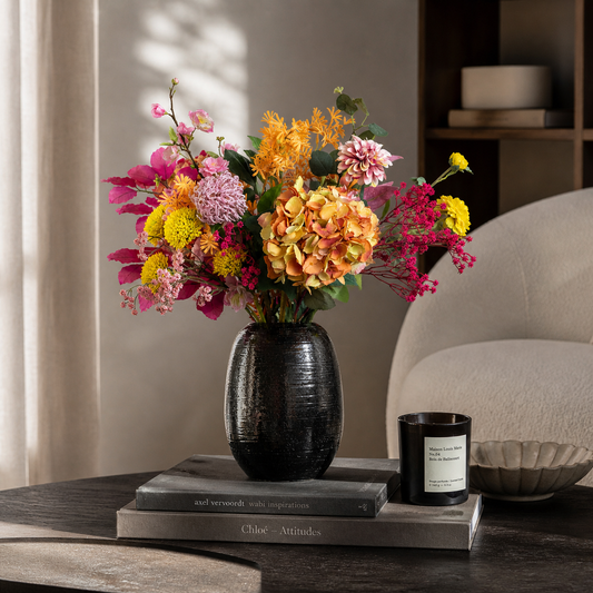 Zijden bloemen boeket kleurrijk