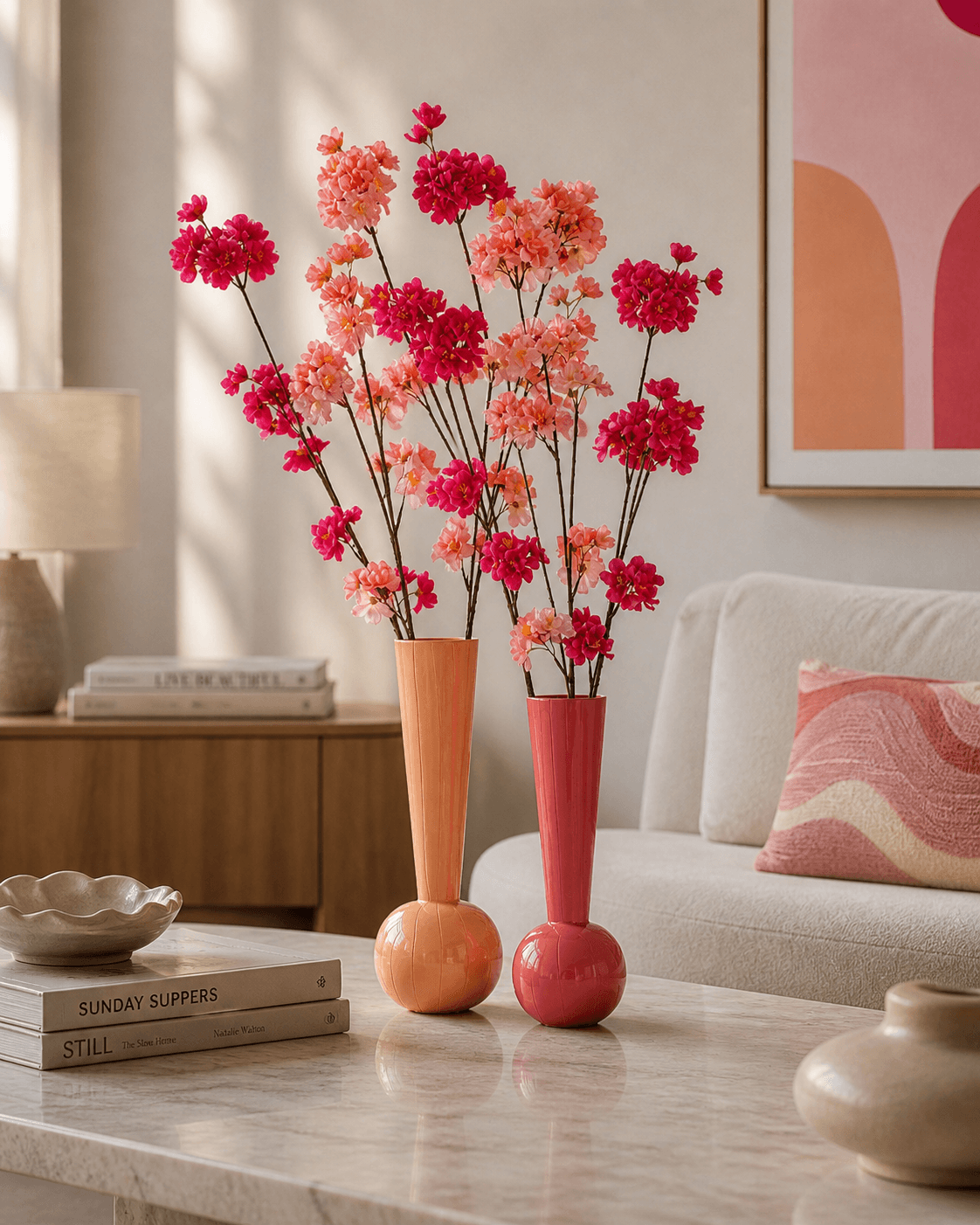 Peach & Bloom | Vazen met zijden bloemen