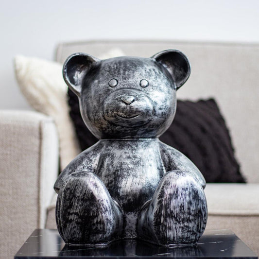 Teddybeer zittend Zilver - Woba Home