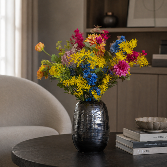 Zijden bloemen boeket kleurrijk 