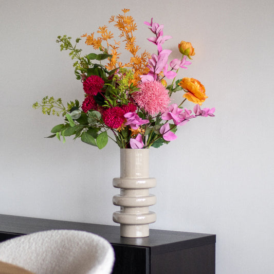 Zijden bloemen met vaas | Sunset Bliss
