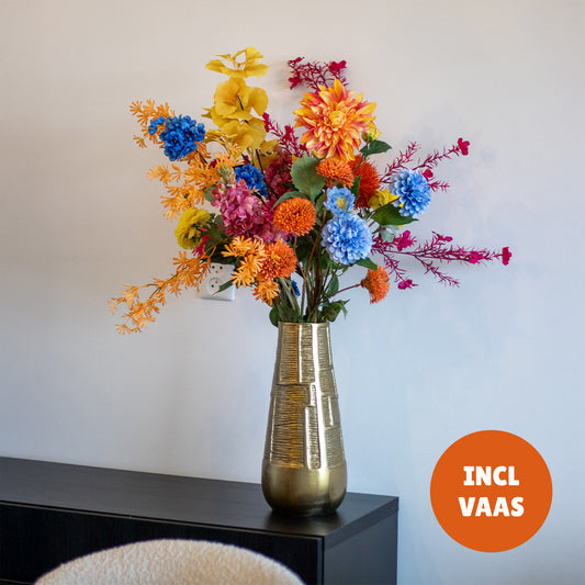 Zijden bloemen met vaas | Color Crush