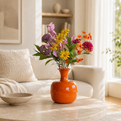 Zijden bloemen boeket kleurrijk