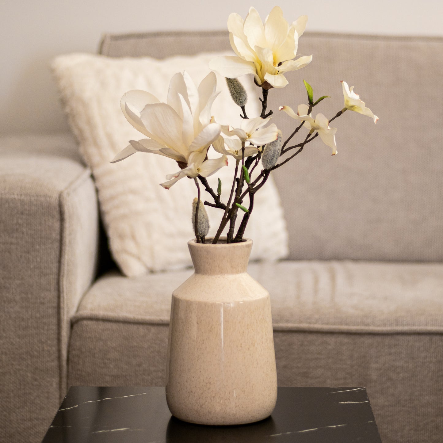 Aardewerk vaas beige - Woba Home