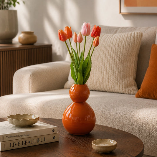 Tulpen met vaas | Oranje